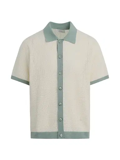 Joe's Jeans Men's Cabana Crochet Cardigan - Egret - Size XL | Thumbnail 1 Joe's Jeans Men's Cabana Crochet Cardigan - Egret - Size XL | Thumbnail 1