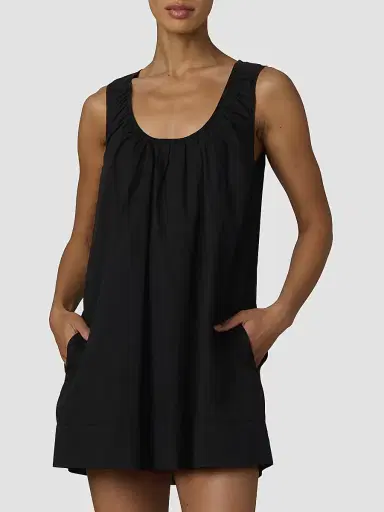 Joe's Jeans Women's The Ana Cotton Mini Dress - Black | Thumbnail 4 Joe's Jeans Women's The Ana Cotton Mini Dress - Black | Thumbnail 4