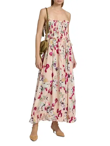 Ulla Johnson Women's Clove Ruffled Floral Silk Maxi Dress - Summer Garden - Size 16 | Thumbnail 3 Ulla Johnson Women's Clove Ruffled Floral Silk Maxi Dress - Summer Garden - Size 16 | Thumbnail 3