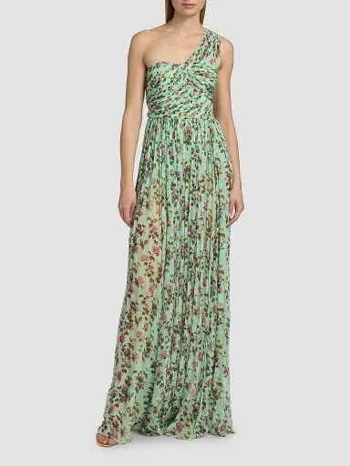 Ulla Johnson Women's Aureline Floral Silk One-Shoulder Gown - Opaline | Thumbnail 3 Ulla Johnson Women's Aureline Floral Silk One-Shoulder Gown - Opaline | Thumbnail 3
