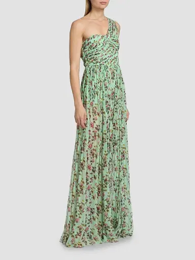 Ulla Johnson Women's Aureline Floral Silk One-Shoulder Gown - Opaline | Thumbnail 4 Ulla Johnson Women's Aureline Floral Silk One-Shoulder Gown - Opaline | Thumbnail 4