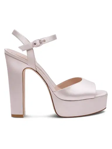 Stuart Weitzman Women's Reade 130MM Satin Platform Sandals - Cream - Size 9.5 | Thumbnail 1 Stuart Weitzman Women's Reade 130MM Satin Platform Sandals - Cream - Size 9.5 | Thumbnail 1