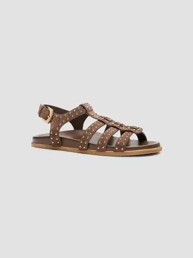Stuart Weitzman Women's Perry Fisherman Leather Sandals - Cigar - Size 9.5 | Thumbnail 2 Stuart Weitzman Women's Perry Fisherman Leather Sandals - Cigar - Size 9.5 | Thumbnail 2
