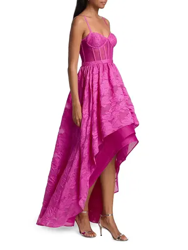 BCBGMAXAZRIA Women's Organza High-Low Gown - Electric Orchid | Thumbnail 4 BCBGMAXAZRIA Women's Organza High-Low Gown - Electric Orchid | Thumbnail 4