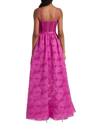 BCBGMAXAZRIA Women's Organza High-Low Gown - Electric Orchid | Thumbnail 5 BCBGMAXAZRIA Women's Organza High-Low Gown - Electric Orchid | Thumbnail 5