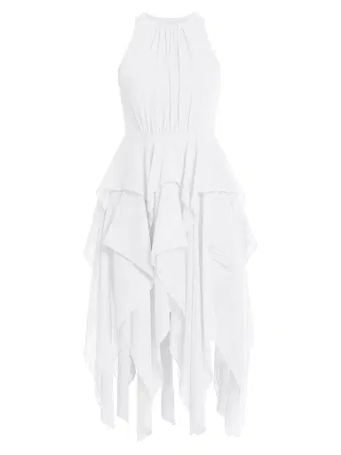 BCBGMAXAZRIA Women's Metallic Ruffle Midi-Dress - Chalk | Thumbnail 1 BCBGMAXAZRIA Women's Metallic Ruffle Midi-Dress - Chalk | Thumbnail 1