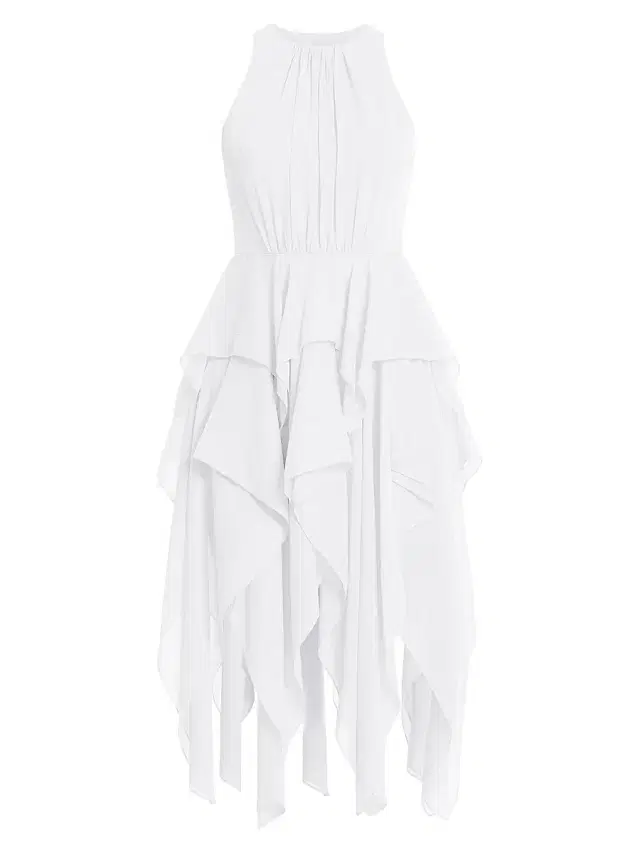 Women's Metallic Ruffle Midi-Dress - Chalk Women's Metallic Ruffle Midi-Dress - Chalk