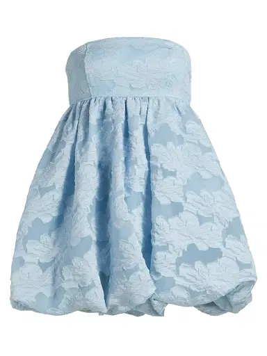 BCBGMAXAZRIA Women's Floral Jacquard Organza Bubble-Hem Minidress - Sky Way | Thumbnail 1 BCBGMAXAZRIA Women's Floral Jacquard Organza Bubble-Hem Minidress - Sky Way | Thumbnail 1