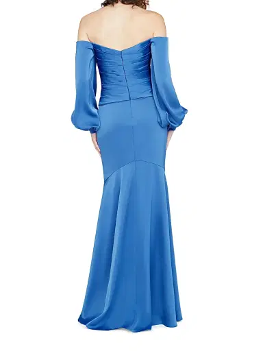 Theia Women's Milenia Off-The-Shoulder Satin Gown - Cornflower Blue | Thumbnail 5 Theia Women's Milenia Off-The-Shoulder Satin Gown - Cornflower Blue | Thumbnail 5