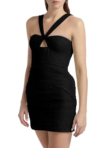 BCBGMAXAZRIA Women's Tulle Halterneck Minidress - Black | Thumbnail 4 BCBGMAXAZRIA Women's Tulle Halterneck Minidress - Black | Thumbnail 4