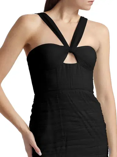 BCBGMAXAZRIA Women's Tulle Halterneck Minidress - Black | Thumbnail 6 BCBGMAXAZRIA Women's Tulle Halterneck Minidress - Black | Thumbnail 6