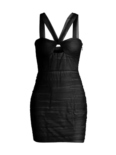 BCBGMAXAZRIA Women's Tulle Halterneck Minidress - Black | Thumbnail 1 BCBGMAXAZRIA Women's Tulle Halterneck Minidress - Black | Thumbnail 1
