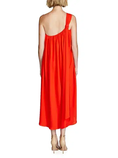Halston Women's Rafelle Georgette One-Shoulder Midi-Dress - Orange Spice - Size 10 | Thumbnail 5 Halston Women's Rafelle Georgette One-Shoulder Midi-Dress - Orange Spice - Size 10 | Thumbnail 5