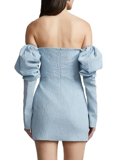 BCBGMAXAZRIA Women's Bianca Off-The-Shoulder Minidress - Powder Blue | Thumbnail 5 BCBGMAXAZRIA Women's Bianca Off-The-Shoulder Minidress - Powder Blue | Thumbnail 5