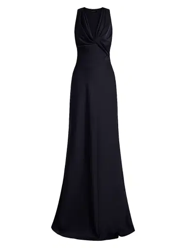 BCBGMAXAZRIA Women's Cowlneck Satin Gown - Black | Thumbnail 1 BCBGMAXAZRIA Women's Cowlneck Satin Gown - Black | Thumbnail 1