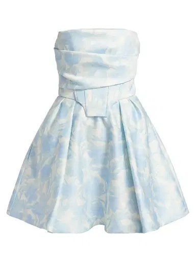 BCBGMAXAZRIA Women's Floral Peak Top Stitch Minidress - Sky Floral Print | Thumbnail 1 BCBGMAXAZRIA Women's Floral Peak Top Stitch Minidress - Sky Floral Print | Thumbnail 1