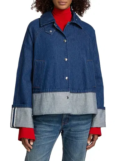 Brandon Maxwell Women's The Wells Trapeze Denim Jacket - Indigo - Size XS | Thumbnail 3 Brandon Maxwell Women's The Wells Trapeze Denim Jacket - Indigo - Size XS | Thumbnail 3