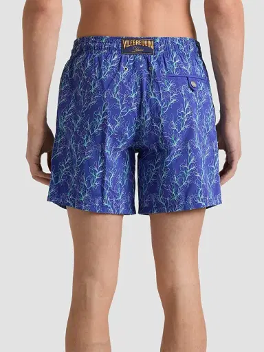 Vilebrequin Men's Mistral Embroidered X-Ray Seaweed Swim Trunks - Royal Sky | Thumbnail 2 Vilebrequin Men's Mistral Embroidered X-Ray Seaweed Swim Trunks - Royal Sky | Thumbnail 2