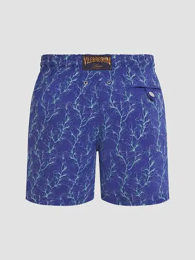 Vilebrequin Men's Mistral Embroidered X-Ray Seaweed Swim Trunks - Royal Sky | Thumbnail 4 Vilebrequin Men's Mistral Embroidered X-Ray Seaweed Swim Trunks - Royal Sky | Thumbnail 4