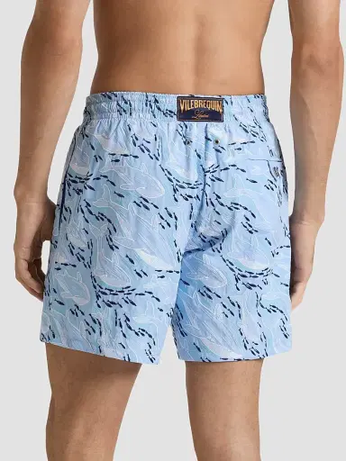 Vilebrequin Men's Mistral Nylon Swim Trunks - Blue Flora | Thumbnail 2 Vilebrequin Men's Mistral Nylon Swim Trunks - Blue Flora | Thumbnail 2