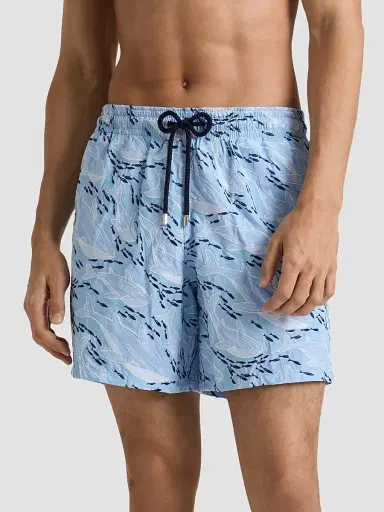 Vilebrequin Men's Mistral Nylon Swim Trunks - Blue Flora | Thumbnail 3 Vilebrequin Men's Mistral Nylon Swim Trunks - Blue Flora | Thumbnail 3