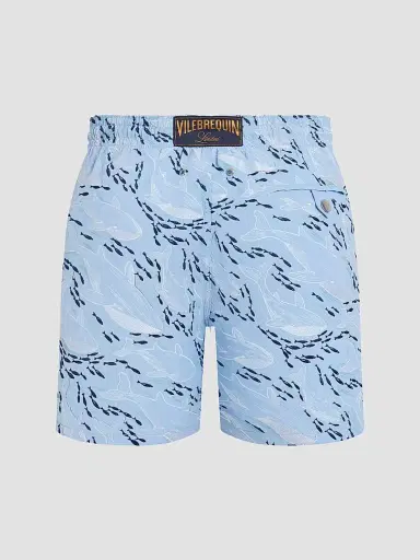 Vilebrequin Men's Mistral Nylon Swim Trunks - Blue Flora | Thumbnail 4 Vilebrequin Men's Mistral Nylon Swim Trunks - Blue Flora | Thumbnail 4