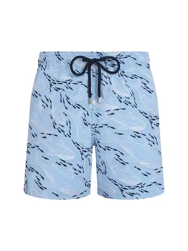 Vilebrequin Men's Mistral Nylon Swim Trunks - Blue Flora | Thumbnail 1 Vilebrequin Men's Mistral Nylon Swim Trunks - Blue Flora | Thumbnail 1