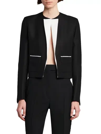 Tom Ford Women's Virgin Wool-Silk Jacket - Black - Size 0 | Thumbnail 3 Tom Ford Women's Virgin Wool-Silk Jacket - Black - Size 0 | Thumbnail 3