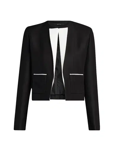 Tom Ford Women's Virgin Wool-Silk Jacket - Black - Size 0 | Thumbnail 1 Tom Ford Women's Virgin Wool-Silk Jacket - Black - Size 0 | Thumbnail 1
