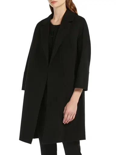 Max Mara Women's Short Double Faced Wool Coat - Black | Thumbnail 3 Max Mara Women's Short Double Faced Wool Coat - Black | Thumbnail 3