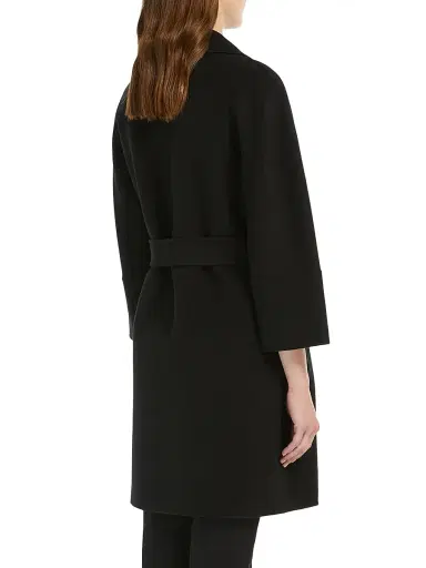 Max Mara Women's Short Double Faced Wool Coat - Black | Thumbnail 4 Max Mara Women's Short Double Faced Wool Coat - Black | Thumbnail 4