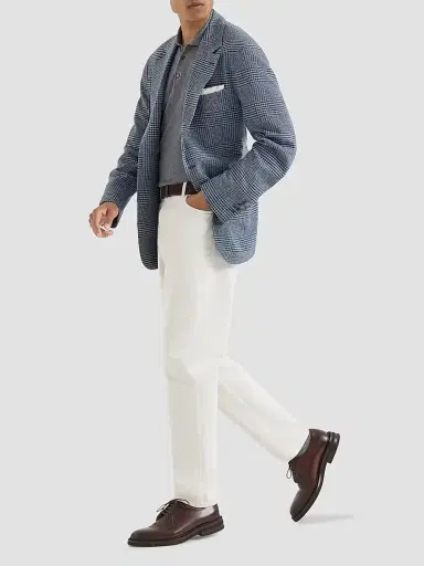 Brunello Cucinelli Men's Cotton Lightweight Knit Polo Shirt - Dark Grey | Thumbnail 2 Brunello Cucinelli Men's Cotton Lightweight Knit Polo Shirt - Dark Grey | Thumbnail 2