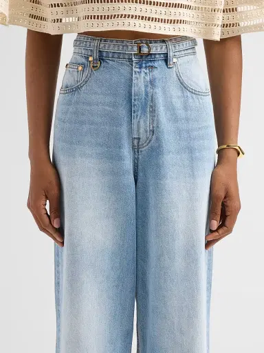 Zimmermann Women's Indra Belted Relaxed-Fit Flare Jeans - Skylark - Size 32 | Thumbnail 5 Zimmermann Women's Indra Belted Relaxed-Fit Flare Jeans - Skylark - Size 32 | Thumbnail 5