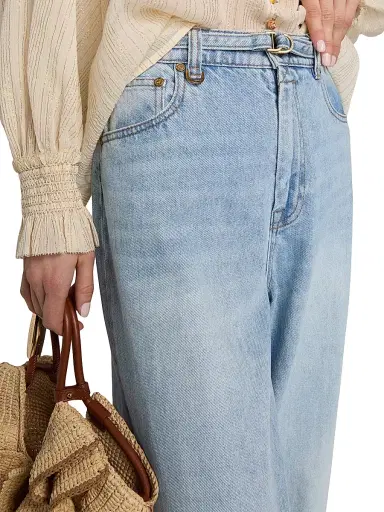 Zimmermann Women's Indra Belted Relaxed-Fit Flare Jeans - Skylark - Size 32 | Thumbnail 6 Zimmermann Women's Indra Belted Relaxed-Fit Flare Jeans - Skylark - Size 32 | Thumbnail 6