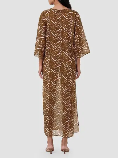 NICHOLAS Women's Jovana Cotton-Silk Caftan Maxi Dress - Abstract Animal | Thumbnail 3 NICHOLAS Women's Jovana Cotton-Silk Caftan Maxi Dress - Abstract Animal | Thumbnail 3
