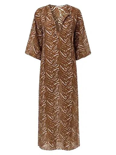 NICHOLAS Women's Jovana Cotton-Silk Caftan Maxi Dress - Abstract Animal | Thumbnail 1 NICHOLAS Women's Jovana Cotton-Silk Caftan Maxi Dress - Abstract Animal | Thumbnail 1