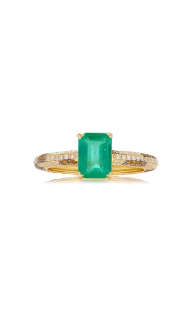 Yvonne Léon 18K Gold And Emerald Leopard Ring | Thumbnail 1 Yvonne Léon 18K Gold And Emerald Leopard Ring | Thumbnail 1