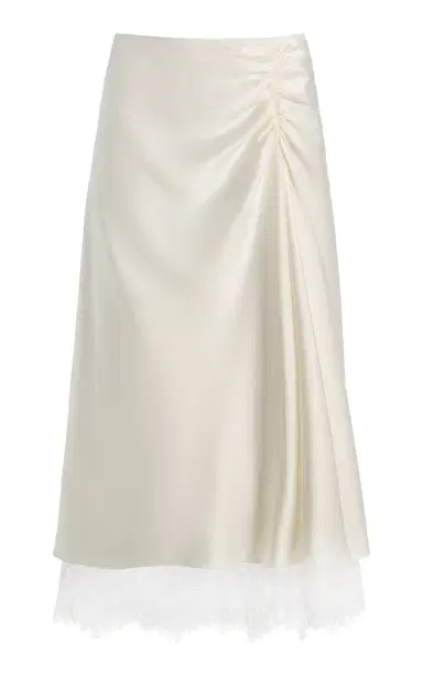 SIR. Ingrid Lace-Trimmed Satin Midi Skirt | Thumbnail 9 SIR. Ingrid Lace-Trimmed Satin Midi Skirt | Thumbnail 9