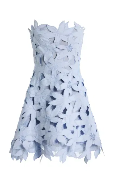 SIMKHAI Miri Bustier Embroidered Crepe Mini Dress | Thumbnail 1 SIMKHAI Miri Bustier Embroidered Crepe Mini Dress | Thumbnail 1