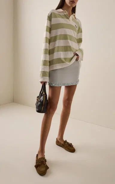 Miu Miu Striped Cotton Polo Shirt | Thumbnail 3 Miu Miu Striped Cotton Polo Shirt | Thumbnail 3