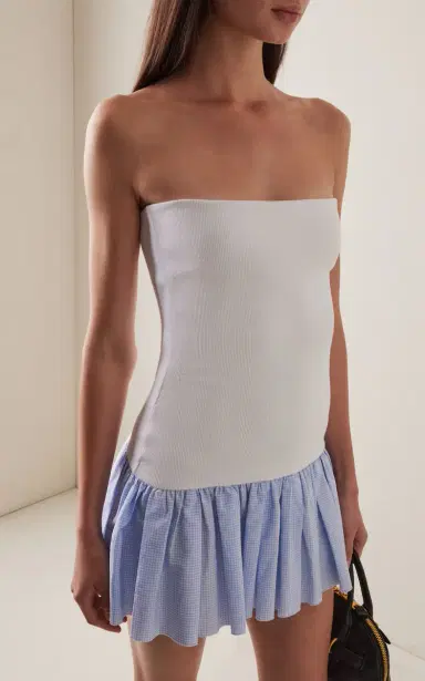 Miu Miu Costina Cotton-Blend Mini Dress | Thumbnail 2 Miu Miu Costina Cotton-Blend Mini Dress | Thumbnail 2