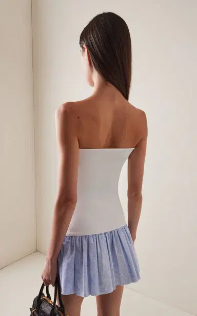 Miu Miu Costina Cotton-Blend Mini Dress | Thumbnail 4 Miu Miu Costina Cotton-Blend Mini Dress | Thumbnail 4