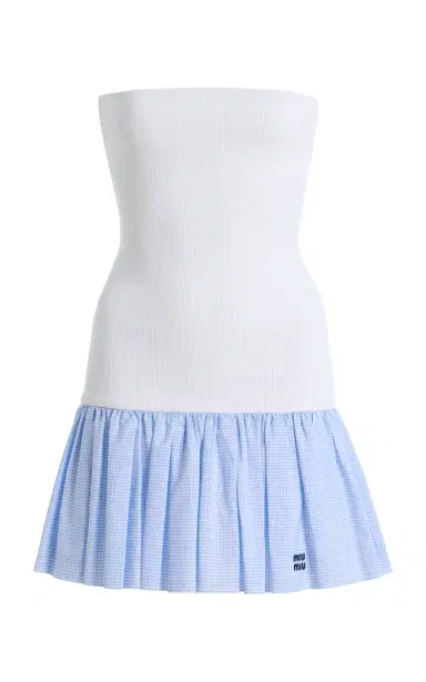 Miu Miu Costina Cotton-Blend Mini Dress | Thumbnail 6 Miu Miu Costina Cotton-Blend Mini Dress | Thumbnail 6
