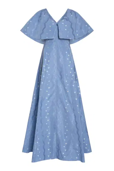 Markarian Eloise Wedgewood Floral Taffeta Capelet Gown | Thumbnail 1 Markarian Eloise Wedgewood Floral Taffeta Capelet Gown | Thumbnail 1