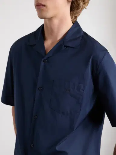 Celine Camp-Collar Triomphe-Embroidered Cotton-Poplin Shirt | Thumbnail 5 Celine Camp-Collar Triomphe-Embroidered Cotton-Poplin Shirt | Thumbnail 5
