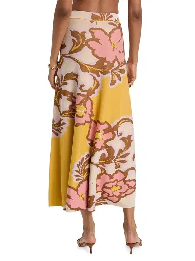 MISA Los Angeles Women's Karma Floral Knit Maxi Skirt - Plumeria Wave Knit | Thumbnail 5 MISA Los Angeles Women's Karma Floral Knit Maxi Skirt - Plumeria Wave Knit | Thumbnail 5