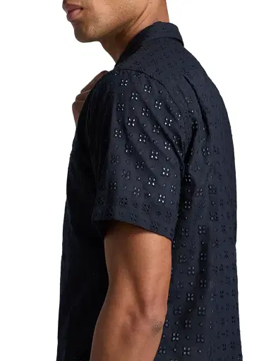 Vince Men's Eyelet Cotton Camp Short-Sleeve Shirt - Coastal - Size XXL | Thumbnail 6 Vince Men's Eyelet Cotton Camp Short-Sleeve Shirt - Coastal - Size XXL | Thumbnail 6