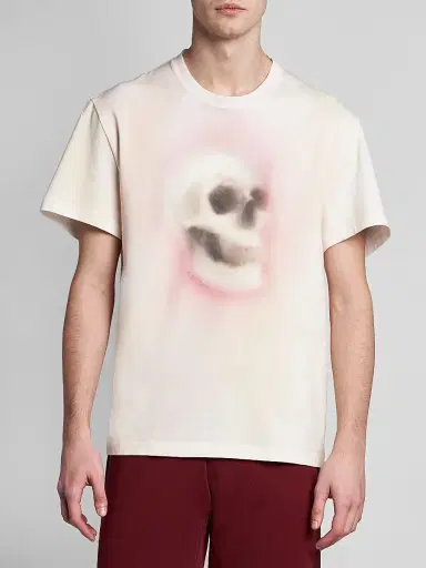 Alexander McQueen Men's Skull Haze Cotton Crewneck T-Shirt - Black Multi - Size XXL | Thumbnail 3 Alexander McQueen Men's Skull Haze Cotton Crewneck T-Shirt - Black Multi - Size XXL | Thumbnail 3