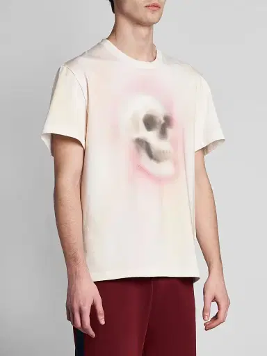 Alexander McQueen Men's Skull Haze Cotton Crewneck T-Shirt - Black Multi - Size XXL | Thumbnail 4 Alexander McQueen Men's Skull Haze Cotton Crewneck T-Shirt - Black Multi - Size XXL | Thumbnail 4