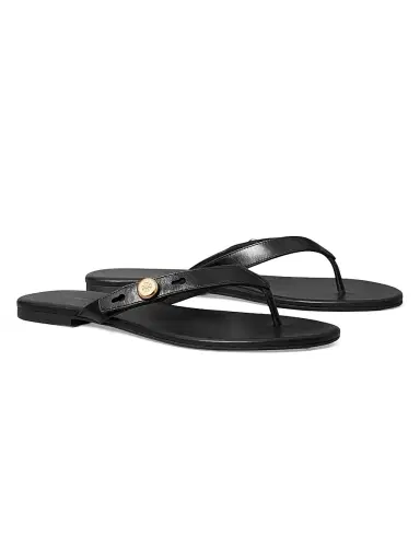 Tory Burch Women's Romy Leather Thong Sandals - Perfect Black - Size 9.5 | Thumbnail 2 Tory Burch Women's Romy Leather Thong Sandals - Perfect Black - Size 9.5 | Thumbnail 2